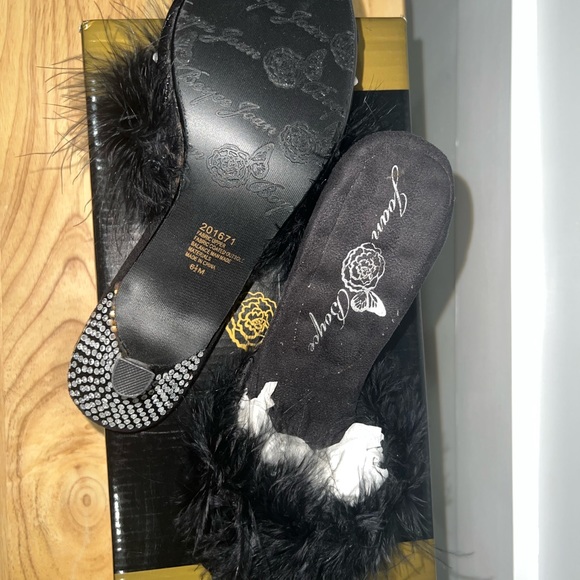 Joan Boyce satin slippers with jewel studs on kitten heel. - Picture 6 of 14